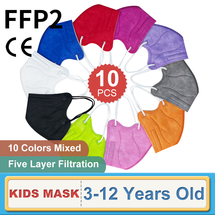Kn95 Respirator Mask - 10 pièces enfants FFP2 masque facial
